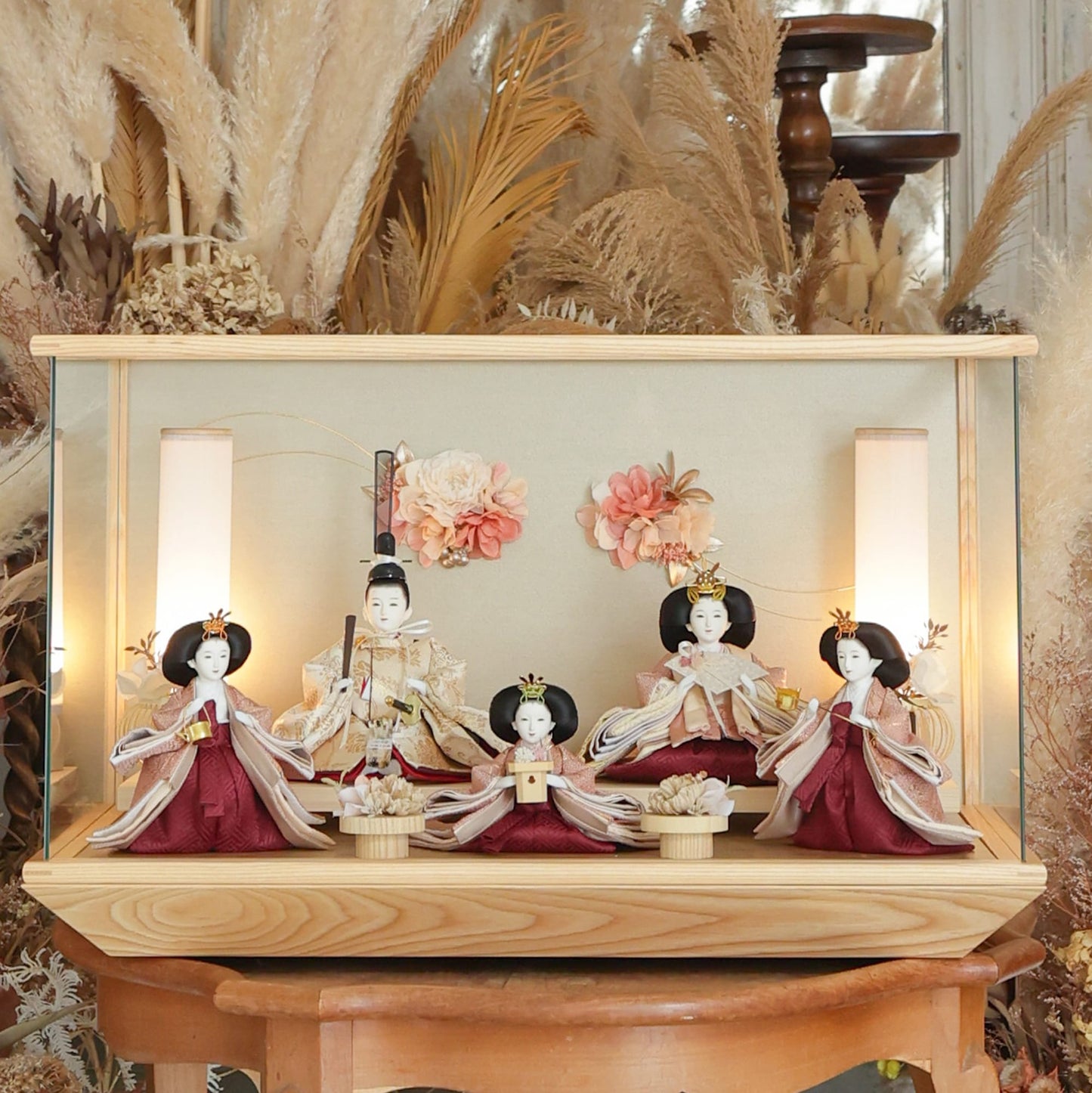 奈央 五人飾り nao|26雛人形ケース飾り