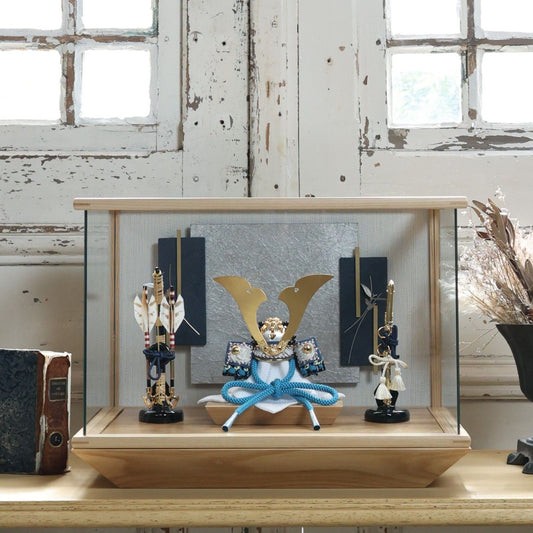 甲冑師「加藤良」作品　蒼 ao | 26祈兜 ケース飾り