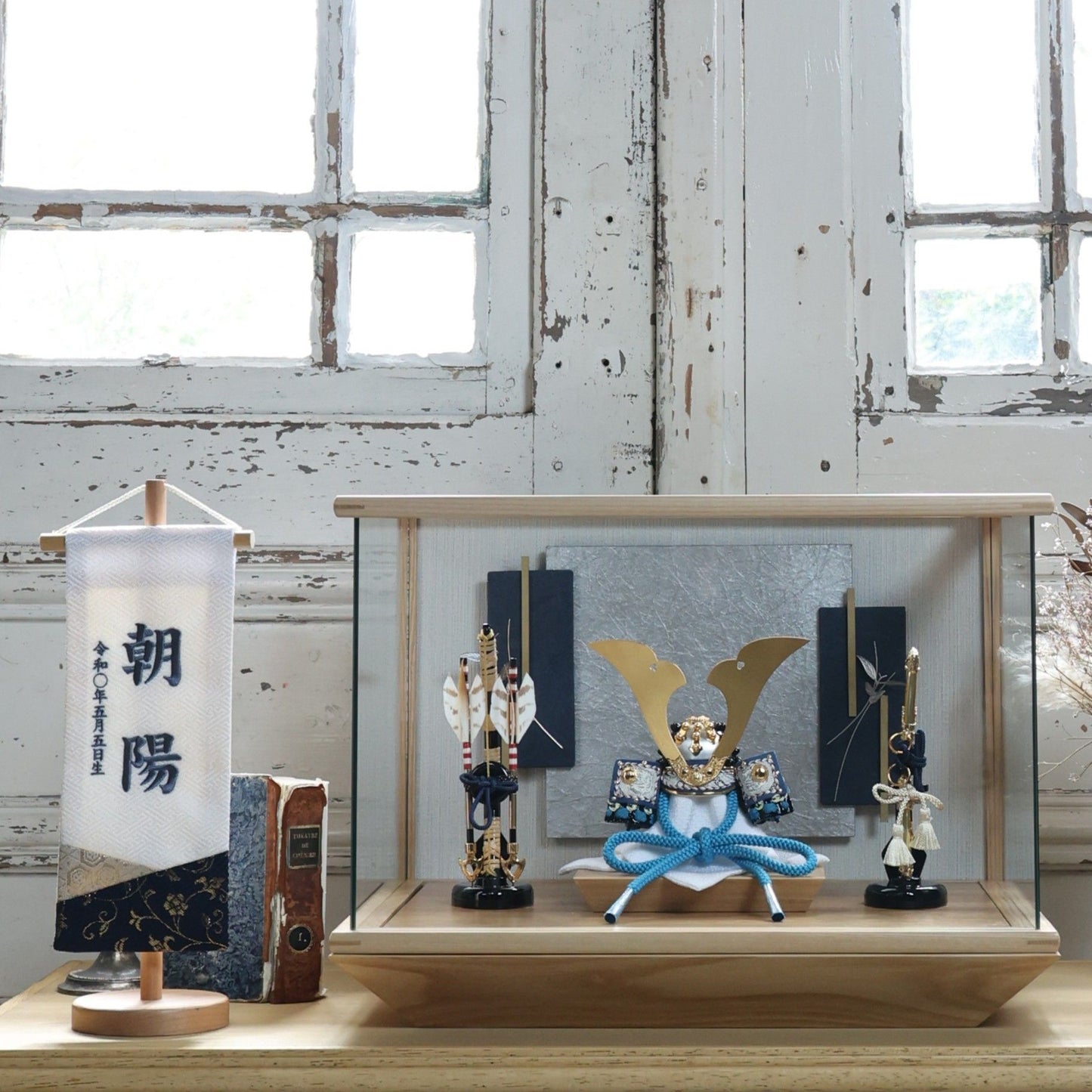 甲冑師「加藤良」作品　蒼 ao | 26祈兜 ケース飾り
