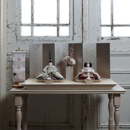 福（灰墨×桜）　fuku｜26雛人形出し飾り