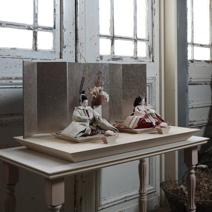 福（灰墨×桜）　fuku｜26雛人形出し飾り