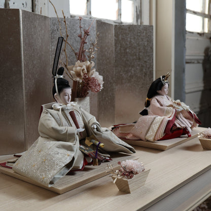 福（灰墨×桜）　fuku｜26雛人形出し飾り