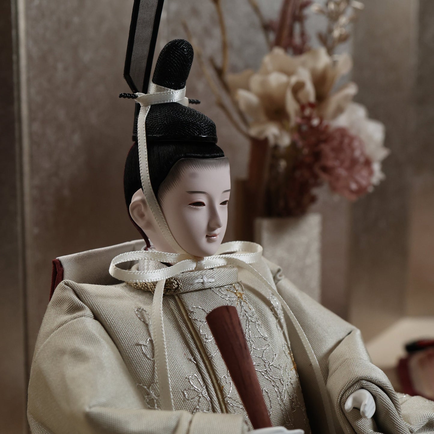 福（灰墨×桜）　fuku｜26雛人形出し飾り