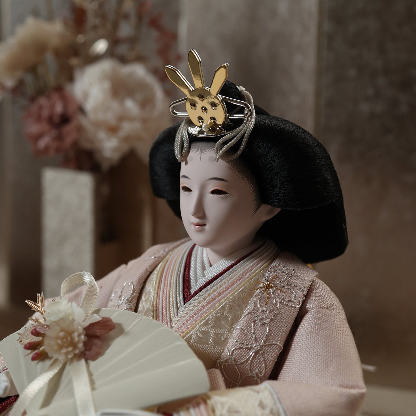 福（灰墨×桜）　fuku｜26雛人形出し飾り