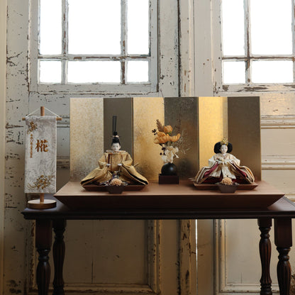 福（金×クリーム）　fuku｜26雛人形出し飾り