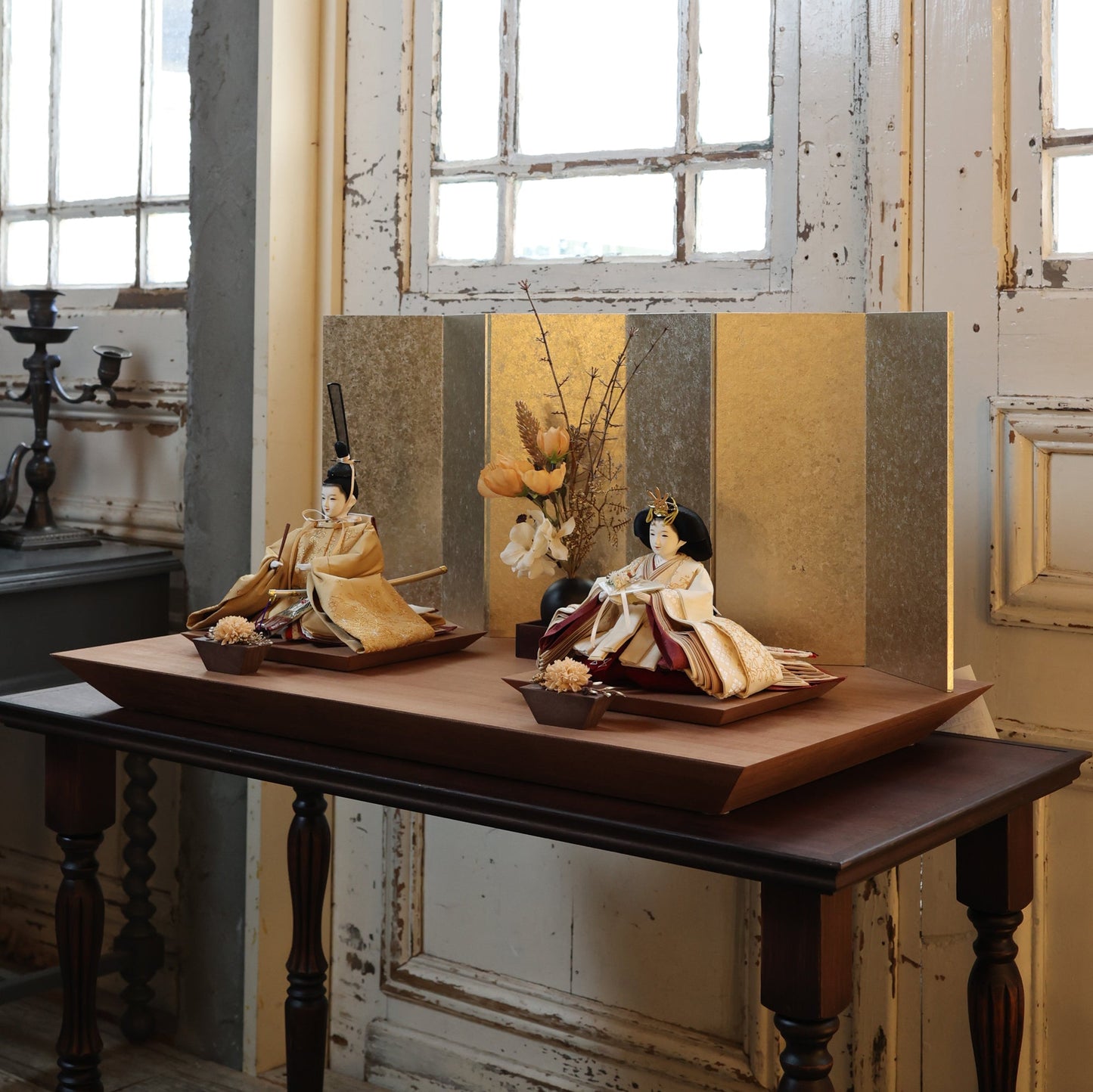 福（金×クリーム）　fuku｜26雛人形出し飾り