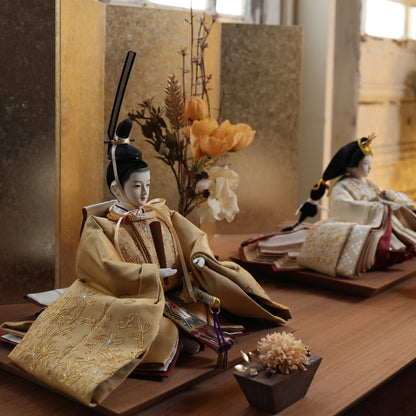 福（金×クリーム）　fuku｜26雛人形出し飾り