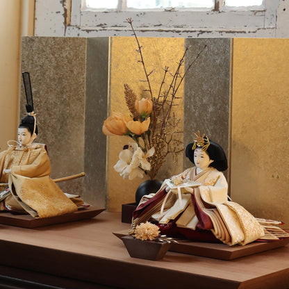 福（金×クリーム）　fuku｜26雛人形出し飾り