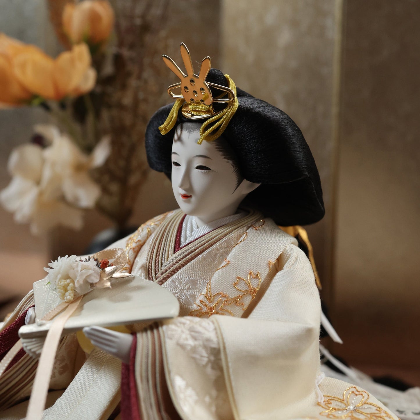 福（金×クリーム）　fuku｜26雛人形出し飾り