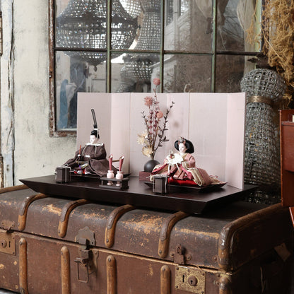 福（茶色xピンク）　fuku｜26雛人形出し飾り