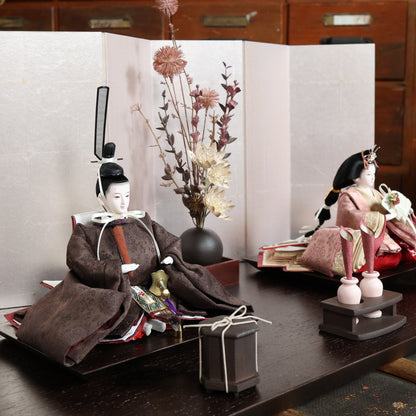 福（茶色xピンク）　fuku｜26雛人形出し飾り