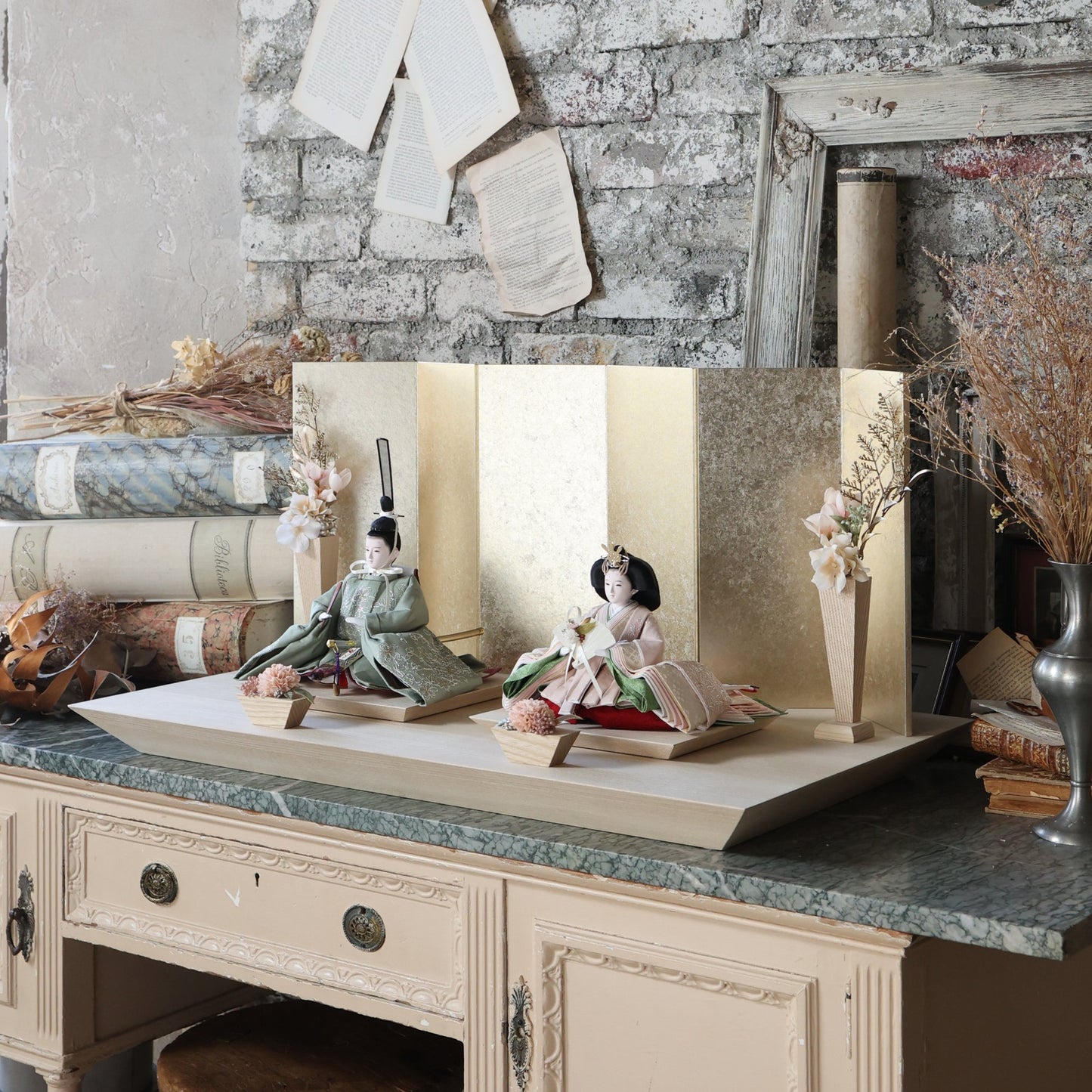 福（ウグイス×桜）　fuku｜26雛人形出し飾り