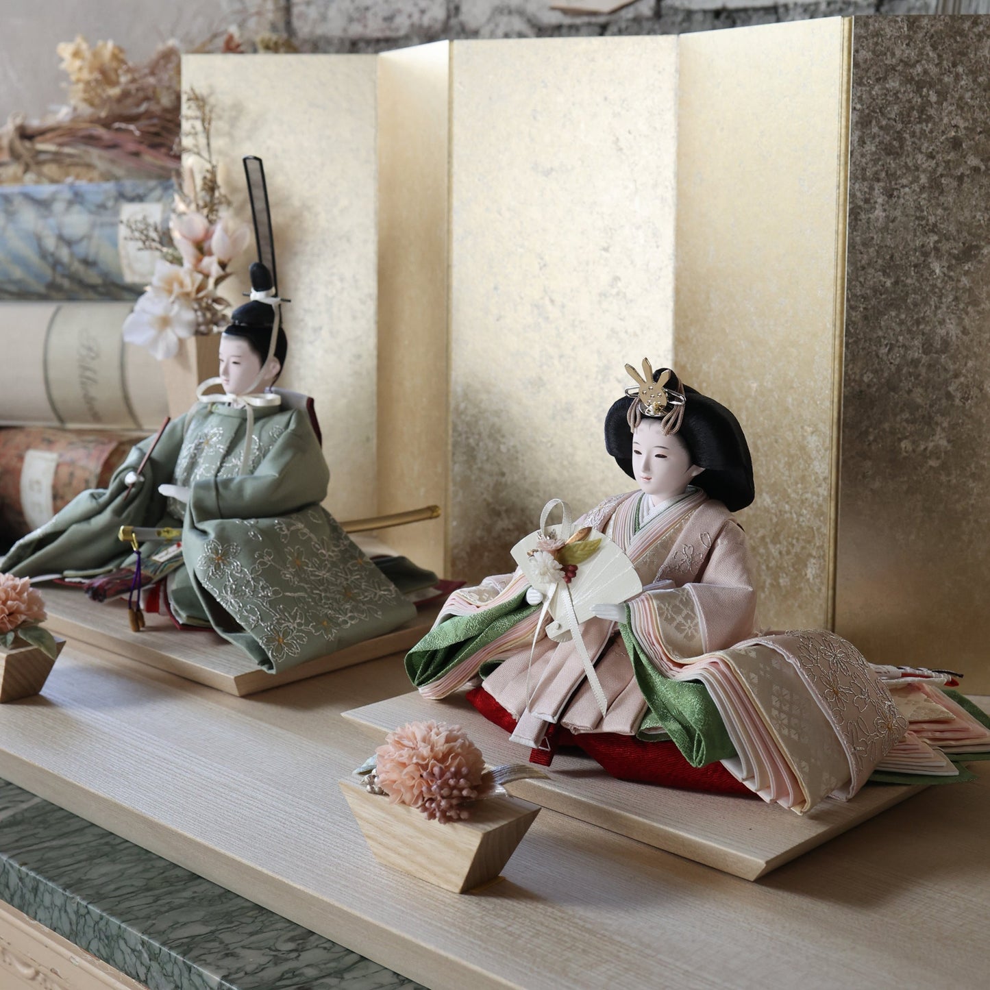 福（ウグイス×桜）　fuku｜26雛人形出し飾り