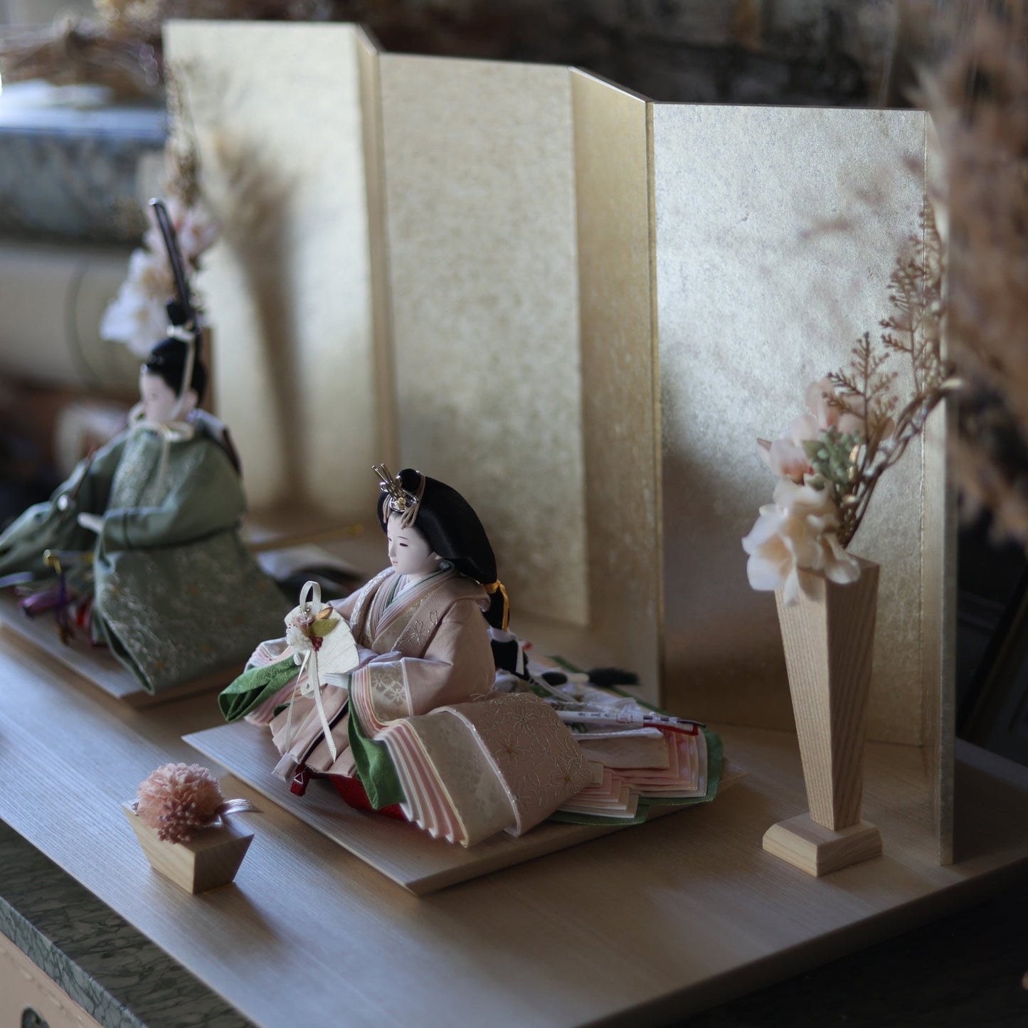 福（ウグイス×桜）　fuku｜26雛人形出し飾り