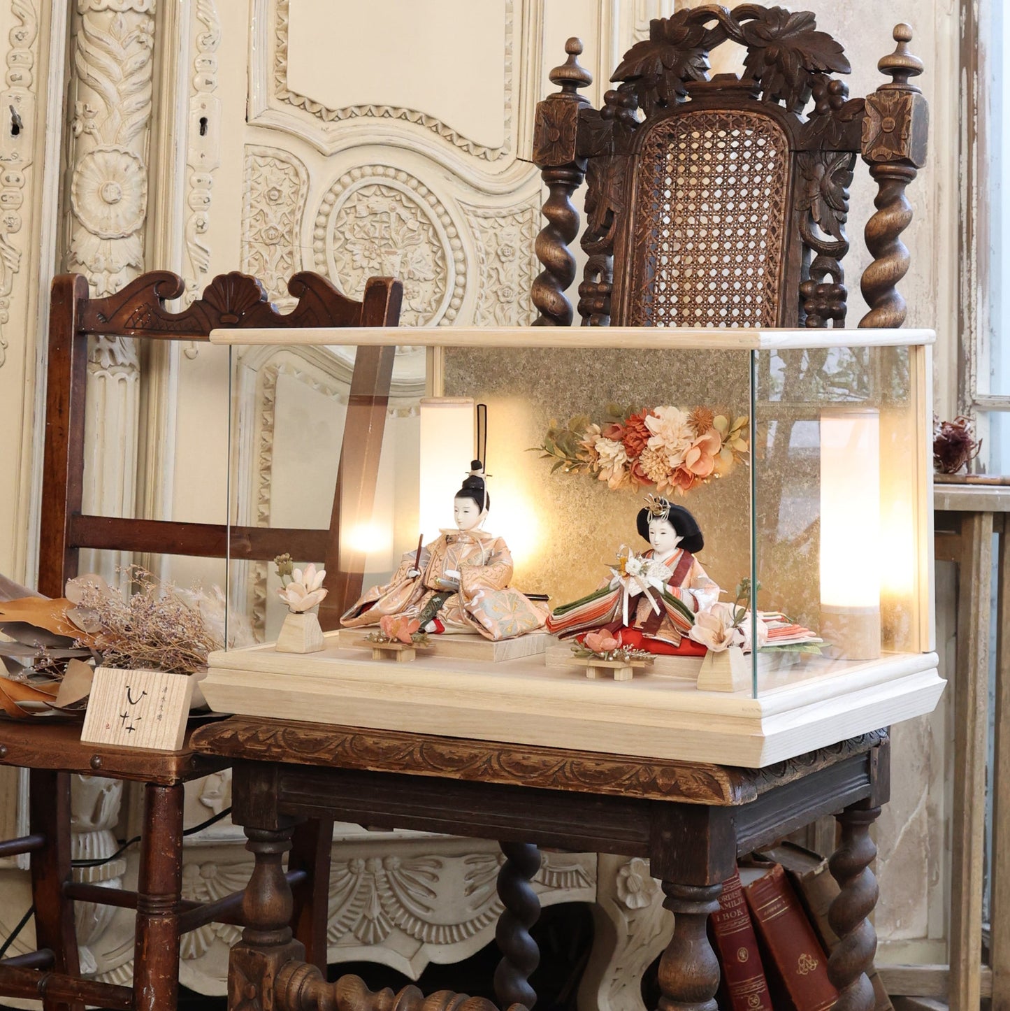 京都西陣袋帯　清水久遊作　柑香　kanka｜26雛人形ケース飾り