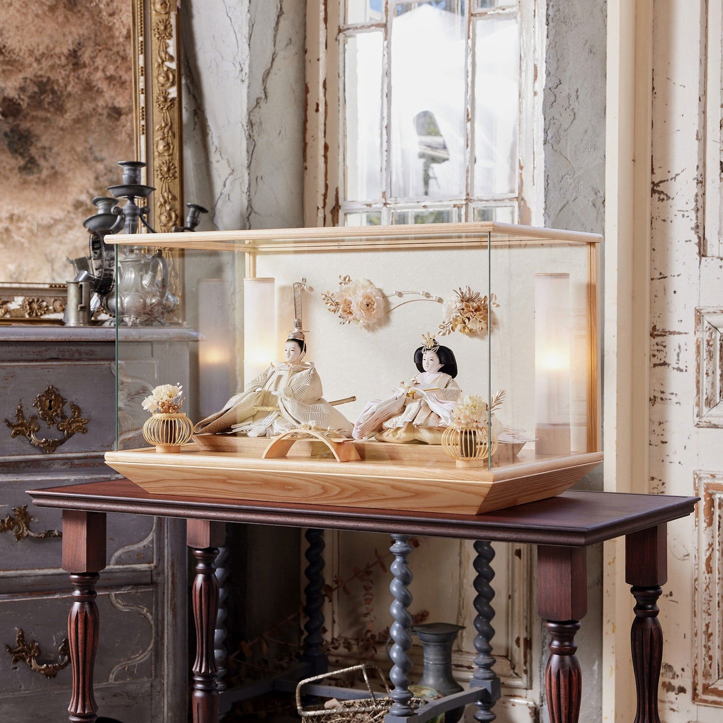 京都西陣袋帯　美月　願　mitsuki｜26雛人形ケース飾り