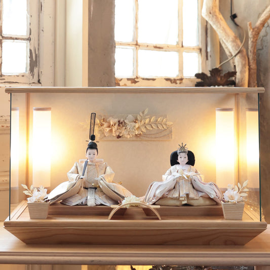 京都西陣袋帯　美月　想　mitsuki｜26雛人形ケース飾り