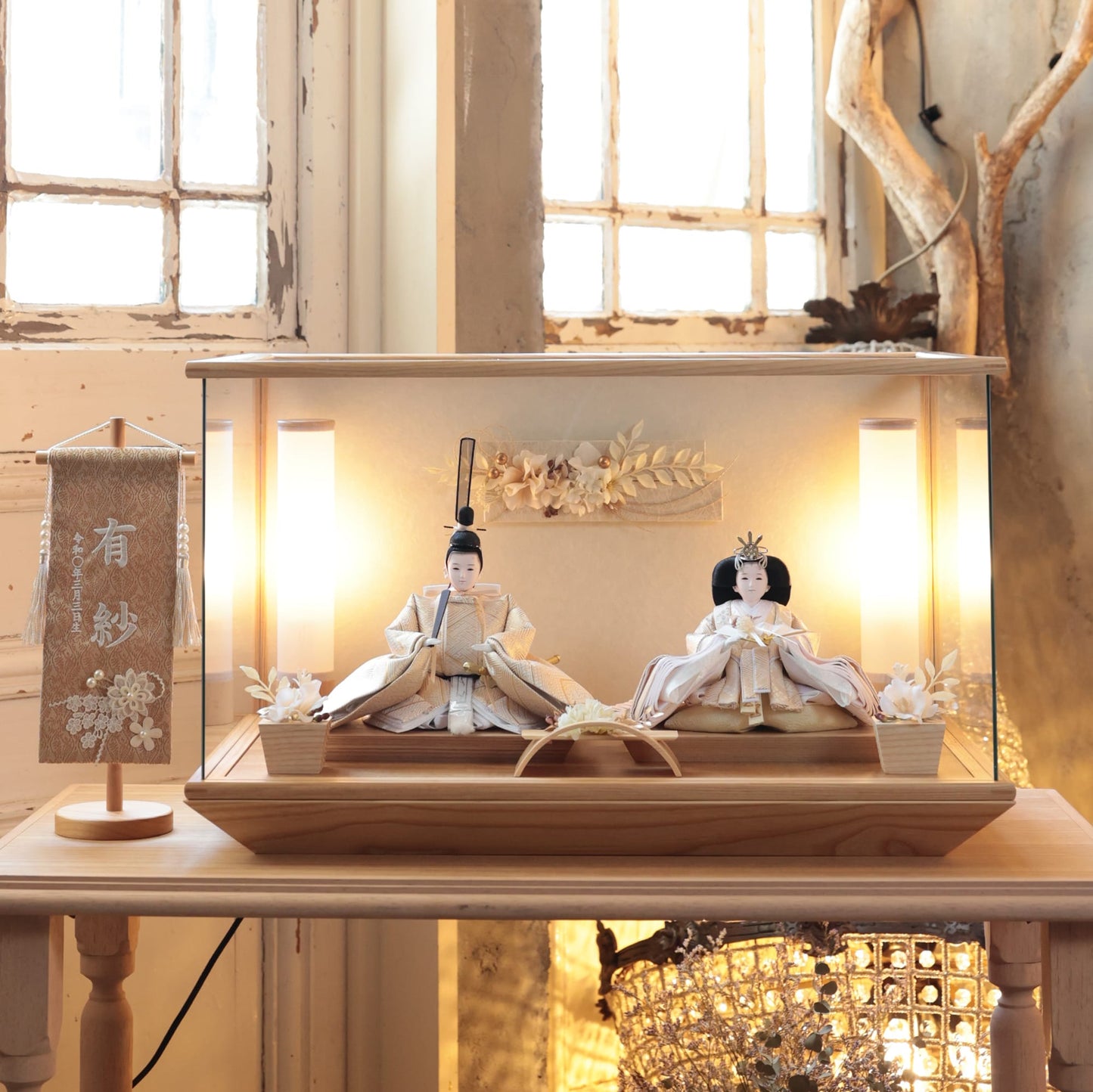 京都西陣袋帯　美月　想　mitsuki｜26雛人形ケース飾り