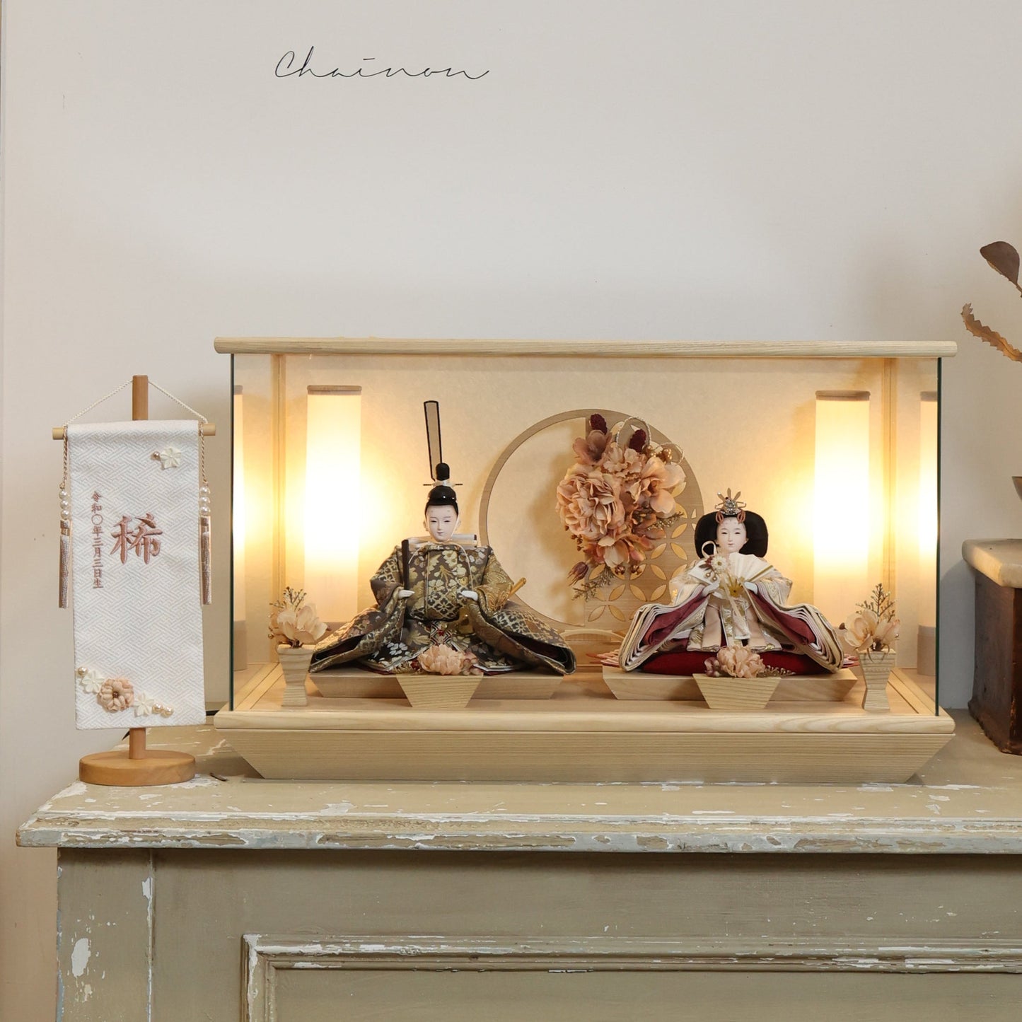 京都西陣袋帯　桜華　ouka｜26雛人形ケース飾り