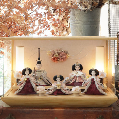 梨沙　五人飾り　risa｜26雛人形ケース飾り