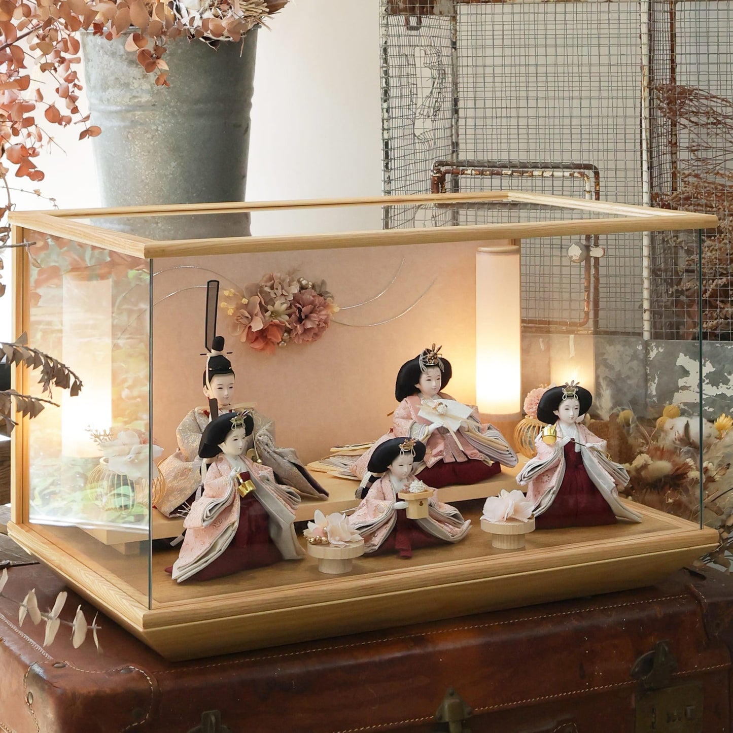 梨沙　五人飾り　risa｜26雛人形ケース飾り