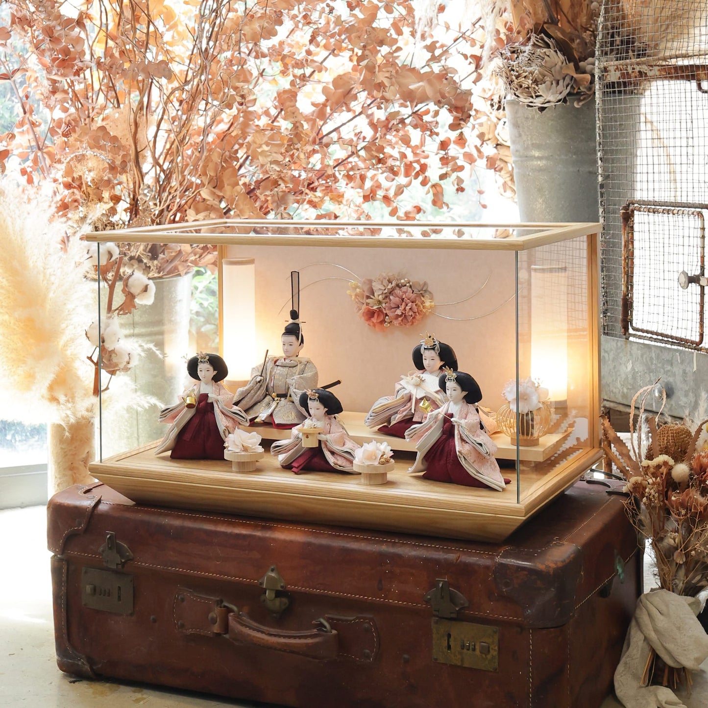 梨沙　五人飾り　risa｜26雛人形ケース飾り