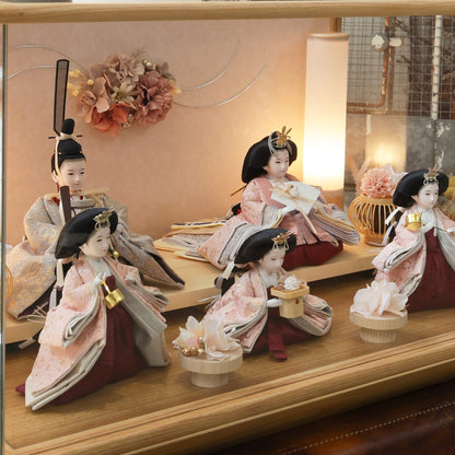 梨沙　五人飾り　risa｜26雛人形ケース飾り