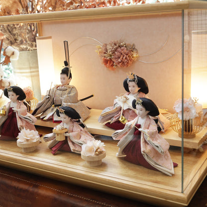 梨沙　五人飾り　risa｜26雛人形ケース飾り