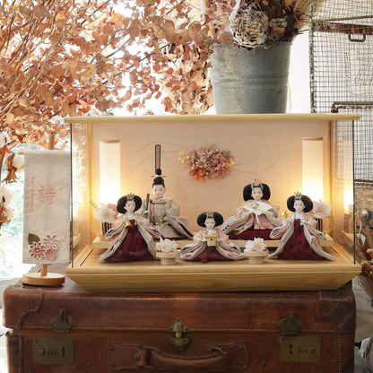 梨沙　五人飾り　risa｜26雛人形ケース飾り