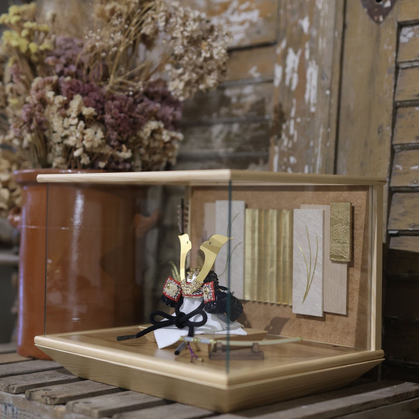 甲冑師「加藤良」作品　凌 響 ryo | 26祈兜 ケース飾り