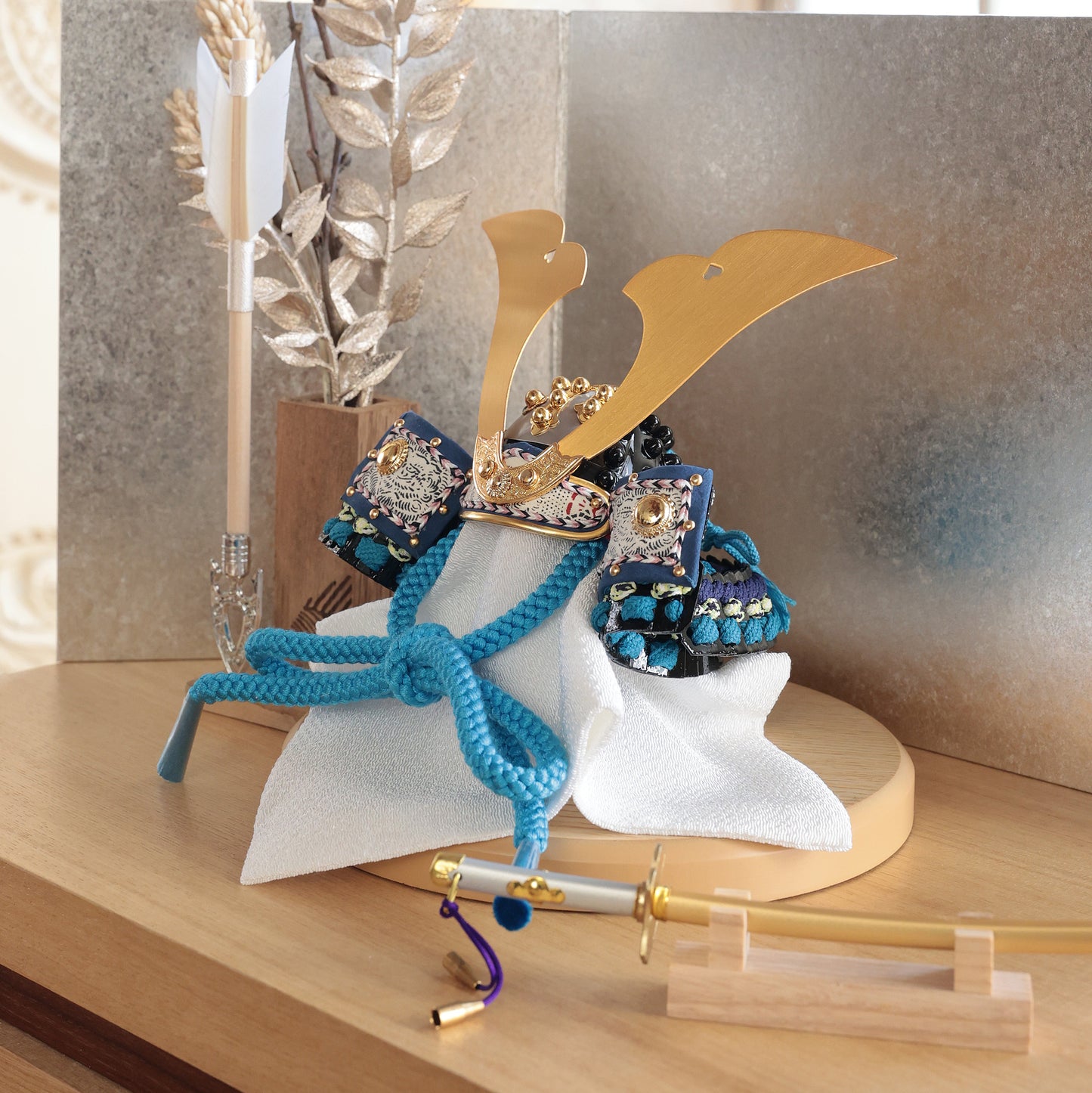 甲冑師「加藤良」作品  蒼 ao | 26祈兜 収納飾り